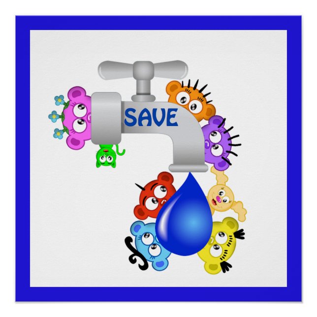 Planet Peek-A-BOO /Save Water design Poster (Front)