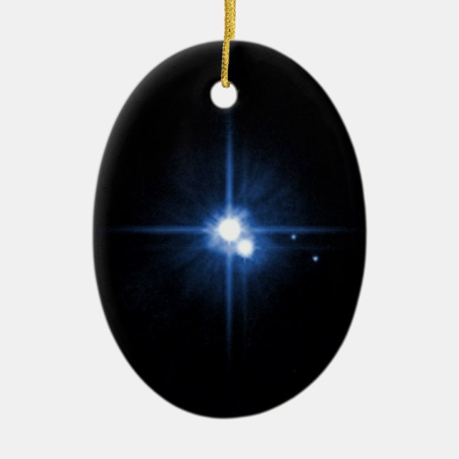 Planet Pluto moon Charon NASA Ceramic Tree Decoration (Front)