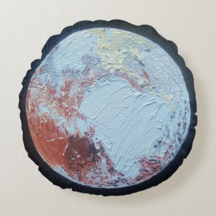 Planet Pluto Round Cushion