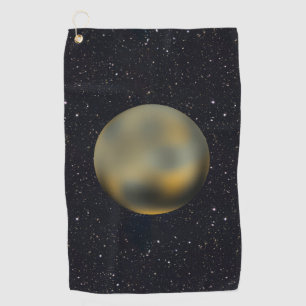Planet Pluto Starry Sky Golf Towel