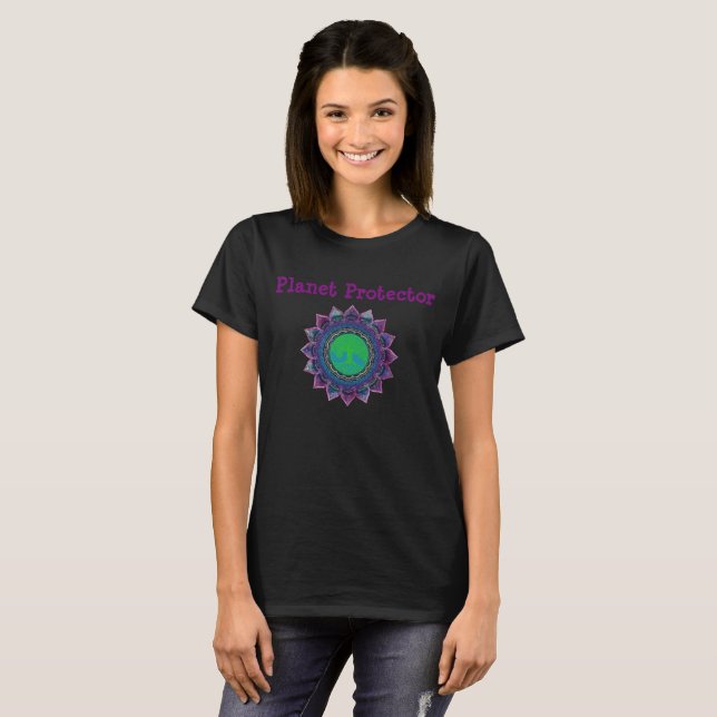 Planet Protector Mandala  Tee Shirt (Front Full)