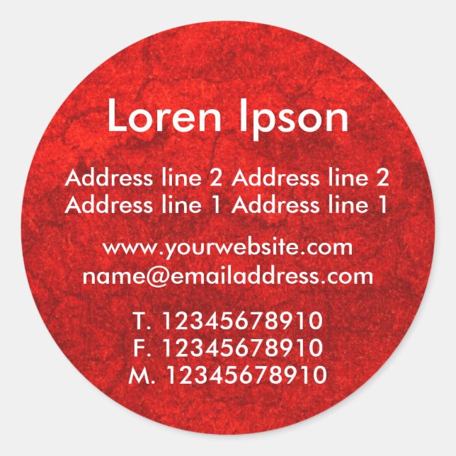 Planet Red Business / Profile Classic Round Sticker (Front)