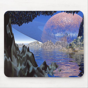 Planet-Rising Mouse Pad
