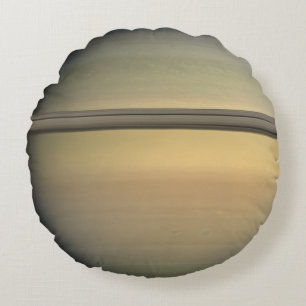 Planet Saturn Space Solar System Rings Universe Round Cushion