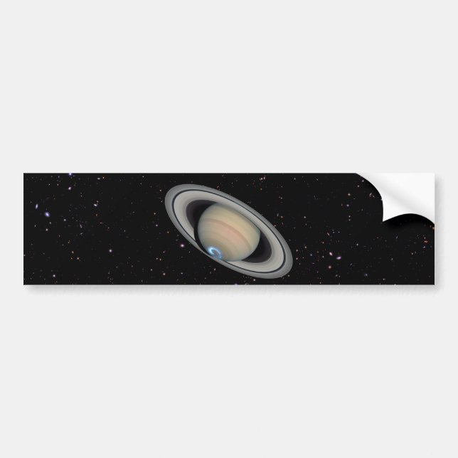 Planet Saturn Starry Sky Bumper Sticker (Front)