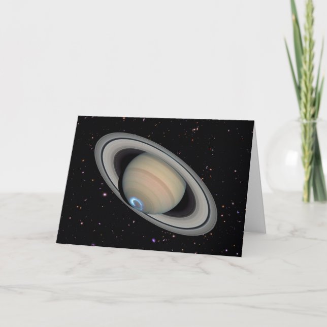 Planet Saturn Starry Sky Card (Front)