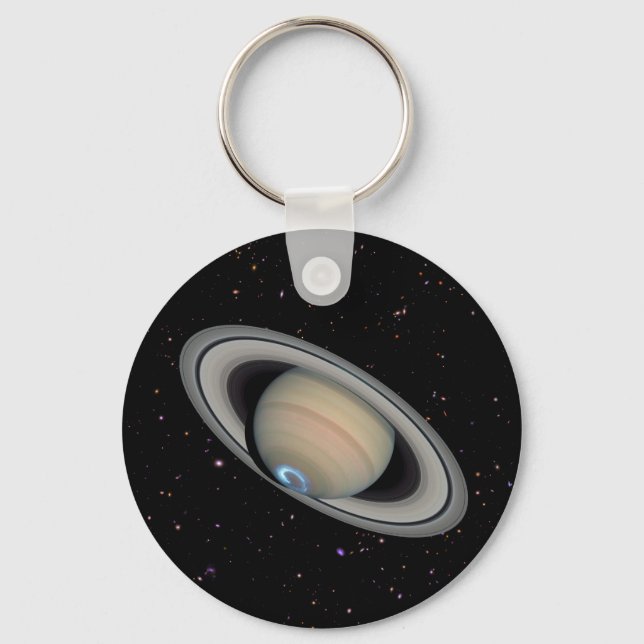 Planet Saturn Starry Sky Key Ring (Front)