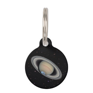 Planet Saturn Starry Sky Pet Tag