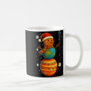 Planet Snowman Earth Saturn Christmas Holiday Art Coffee Mug