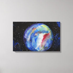 Planet Space Stars Single Canvas Print