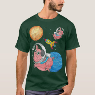 Planet Space Travel Rocket Farm Animal Farmer Astr T-Shirt