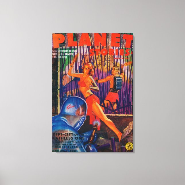 Planet Stories Magazine Cover 3 Canvas Print (Front)