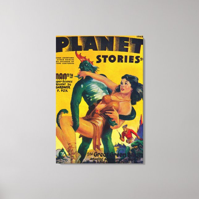 Planet Stories Magazine Cover 6 Canvas Print (Front)