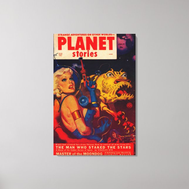 Planet Stories Magazine Cover Canvas Print (Front)
