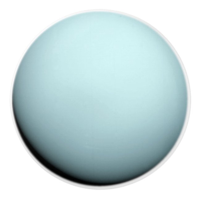 Planet Uranus Blue Solar System Aquarius Space Ceramic Knob (Front)