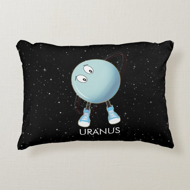Planet Uranus & Stars Decorative Cushion (Front)