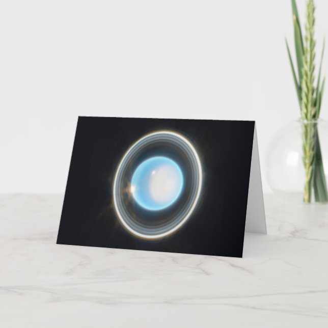 Planet Uranus with Rings JWST Image Card (Front)
