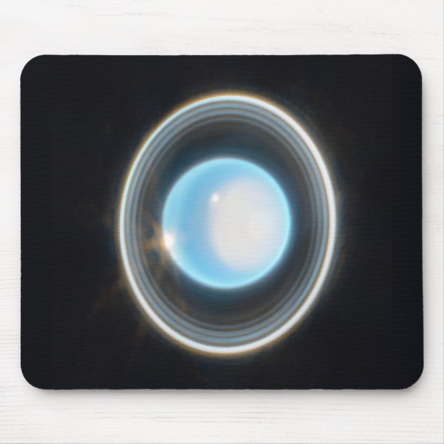 Planet Uranus with Rings JWST Image Mouse Pad (Front)