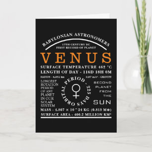 Planet Venus Detailed Astronomy Symbol Card