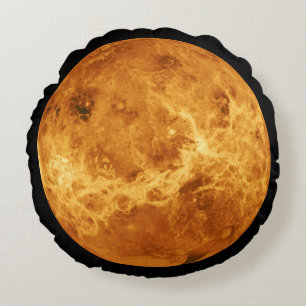 Planet Venus Globe Round Cushion