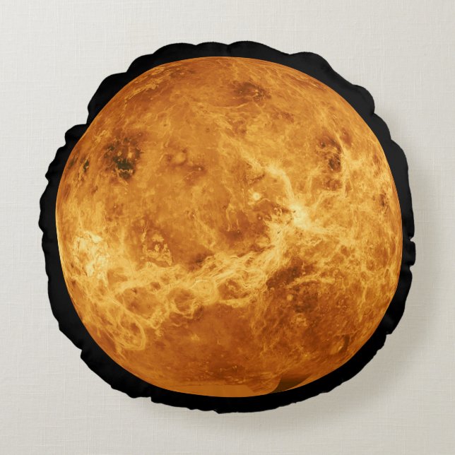 Planet Venus Globe Round Cushion (Front)