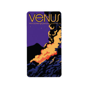 Planet Venus space art Label