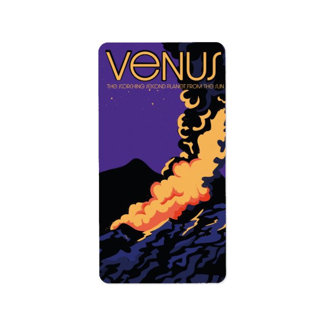 Planet Venus space art Label (Front)