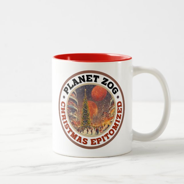 Planet Zog - Christmas Epitomised. Two-Tone Coffee Mug (Right)