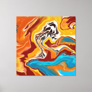 Planetary Bliss Fluid Digital Art Canvas Print