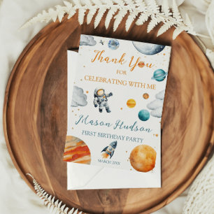 Planetary Celebration Boy Birthday  Thank You Card