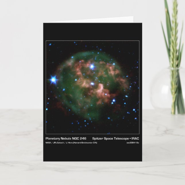 Planetary Nebula NGC 246 – Spitzer Space Telescope Card (Front)