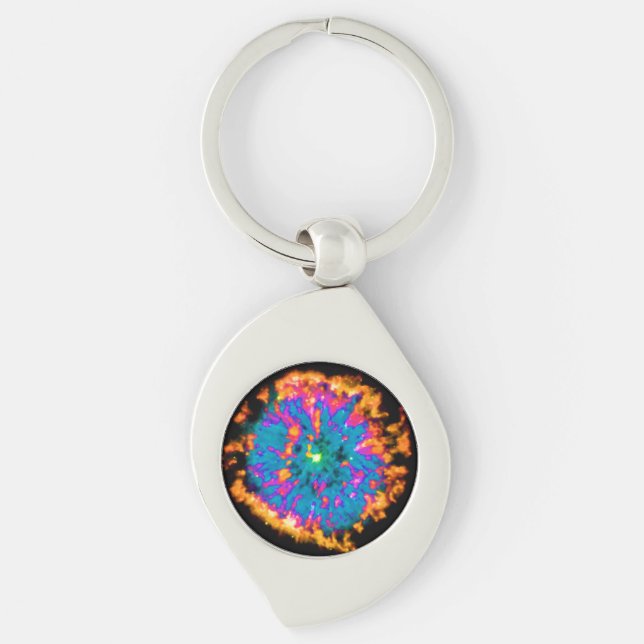 Planetary Nebula NGC 6751 Pop Art Psychedelic Key Ring (Front)