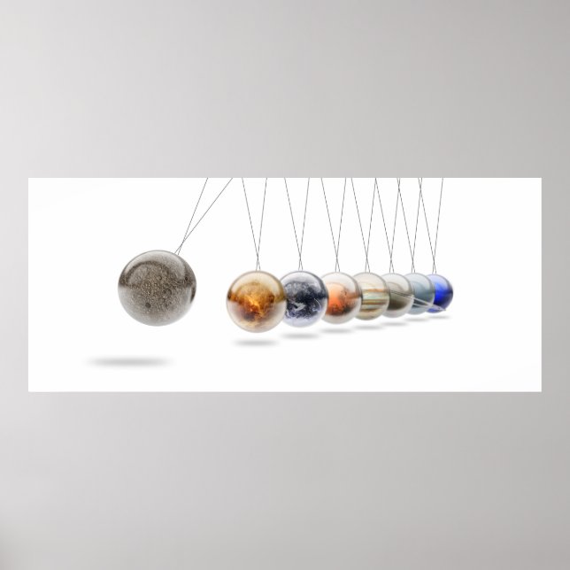Planetary Newton's Cradle - Solar System Poster (Front)
