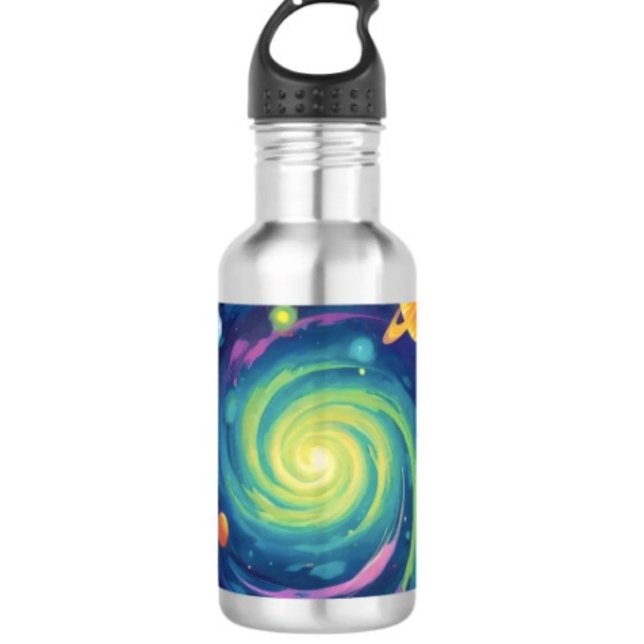 Planetary Spin   532 Ml Water Bottle ( Space Water Bottle – 18 oz 18/8 stainless steel Height: 8.67" Weight: 8.7 oz. )