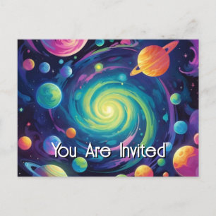 Planetary Spin  Invitation Postcard