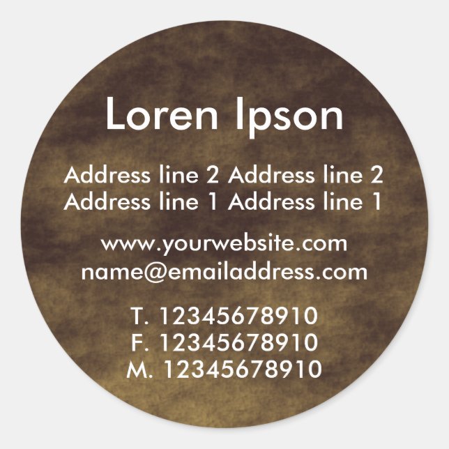 Planetary Terrain Business / Profile Classic Round Sticker (Front)