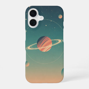 Planète Stylisée Vintage iPhone 16 Case