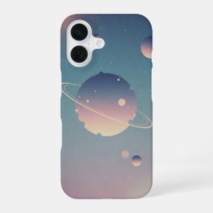 Planète Vintage aux Anneaux iPhone 16 Case