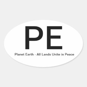 PlanetEarth-AllLandsUniteinPeace Oval Sticker