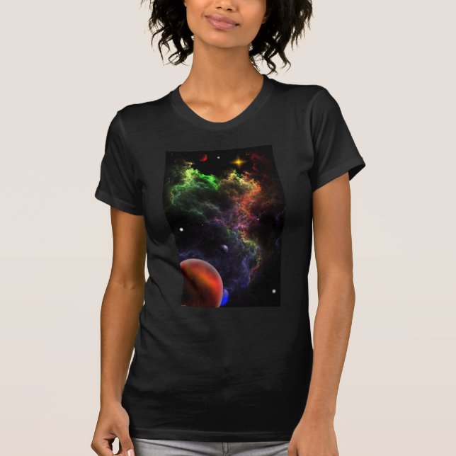 Planetoids In The Nebula Cluster Space Art T-Shirt (Front)
