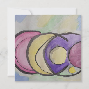 Planets Abstract Art Flat Greeting Card