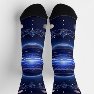 Planets Aligned in a Cosmic Glowing Space Socks