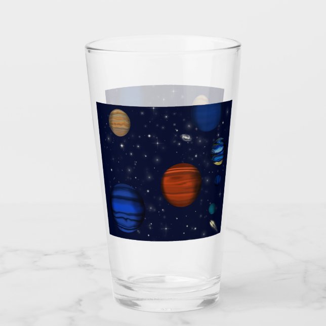 Planets and galaxies in space cosmos glass (Front)
