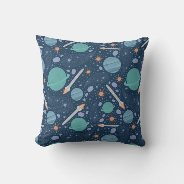Planets and rockets galaxy cushion (Front)