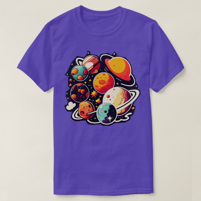Planets art cosmos T-Shirt (Design Front)