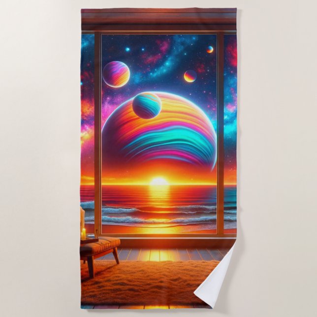 Planets Beach Towel (Front)