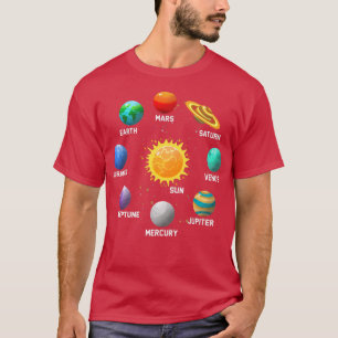 Planets Design, Sun, Orbit, SolarSystem Astronaut  T-Shirt