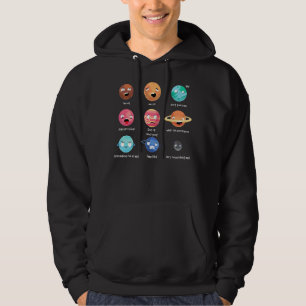 Planets Geek Astronomy Joke Kids Solar System Hoodie