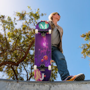 Planets in Space Personalized Skateboard