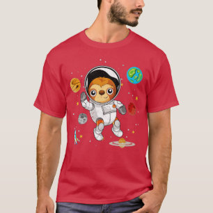 Planets Lazy Animal Space Astronomy Astronaut Slot T-Shirt
